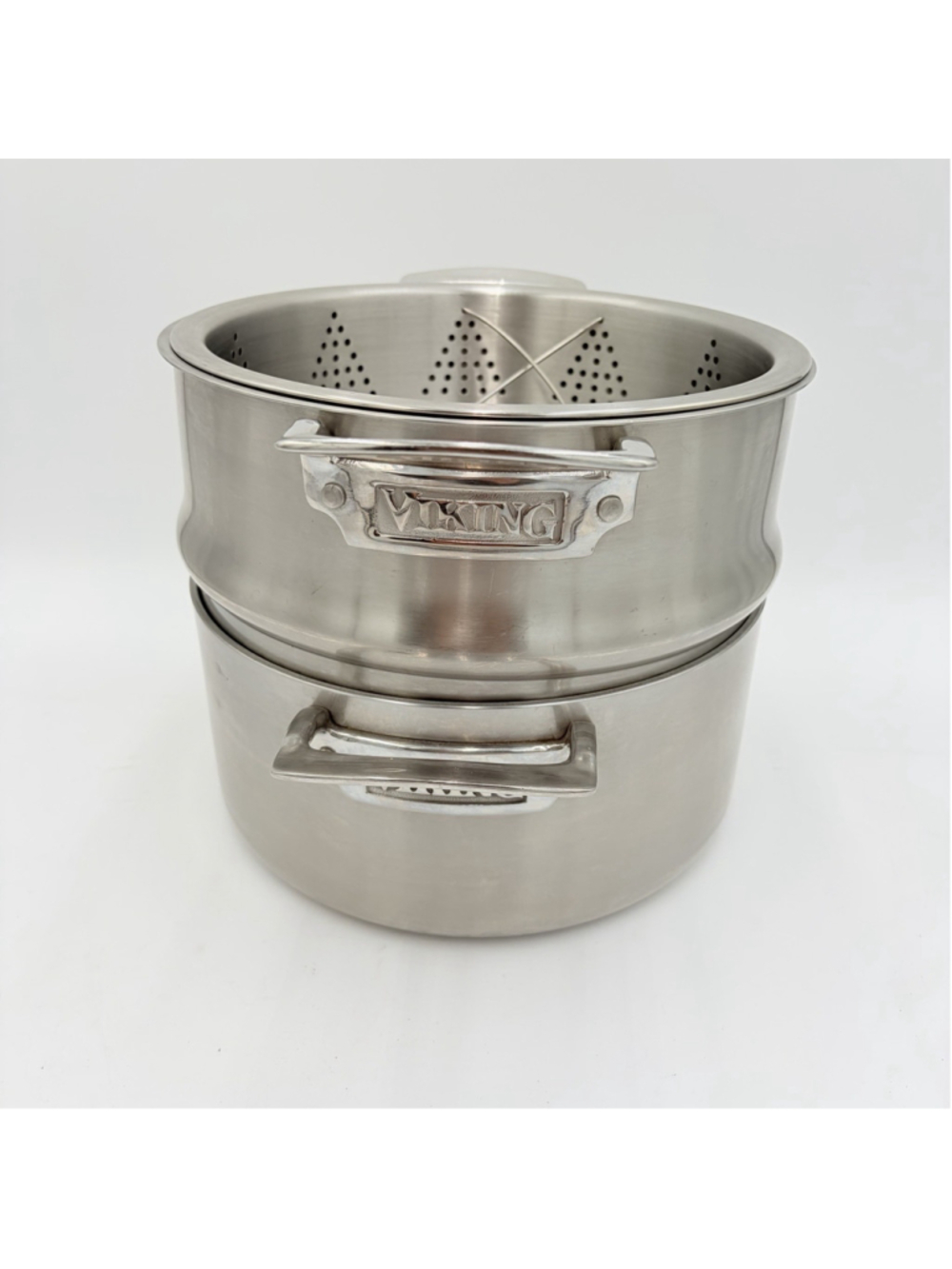 VIKING Professional 7-Ply 18/10 Stainless 8 Qt Stock Pot Steamer Belgium